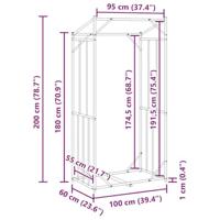 Haardhoutrek met regenhoes 100x60x200 cm gegalvaniseerd staal - thumbnail
