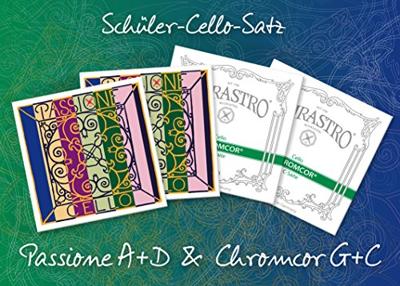 Pirastro 330020 Student Snarenset Cello, Passione A+D & Chromcor G-C