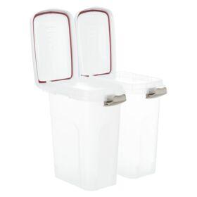 TRIXIE VOERTON LUCHTDICHT AFSLUITBAAR KUNSTSTOF TRANSPARANT WIT / WIT 40 LTR 26,5X44,5X61,5 CM