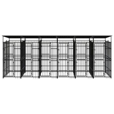 Hondenkennel met dak 11,06 m² staal