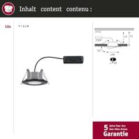 Paulmann 92462 LED-inbouwlamp Set van 10 stuks LED 60 W Zwart (mat) - thumbnail