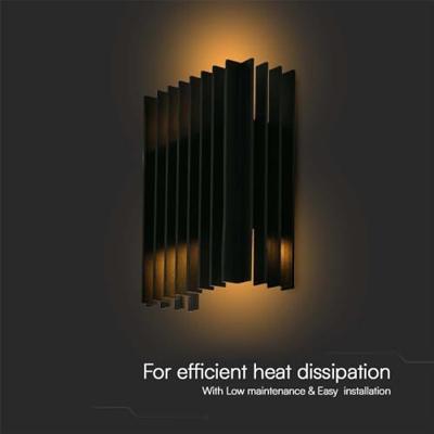 V-TAC VT-1189-B LED Moderne Wandlamp - Omhoog/Omlaag - IP65 Waterdicht - Zwarte Behuizing - 12W