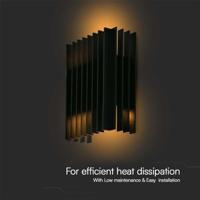 V-TAC VT-1189-B LED Moderne Wandlamp - Omhoog/Omlaag - IP65 Waterdicht - Zwarte Behuizing - 12W - thumbnail