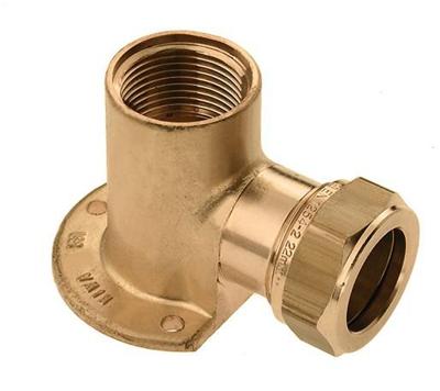 Bonfix knelkoppeling - Muurplaat - binnendraad - 1/2 x 12 mm - Messing