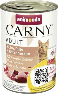 ANIMONDA Carny Adult Chicken, turkey, duck hearts - nat kattenvoer - 400g