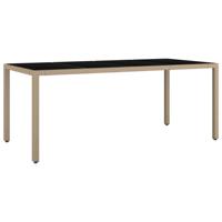 9-delige Tuinset met kussens poly rattan beige - thumbnail