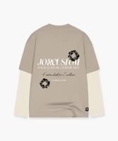 Jorcustom Flowers Double Layered Longsleeve T-Shirt Heren Taupe/Beige - Maat S - Kleur: BeigeTaupe | Soccerfanshop - thumbnail