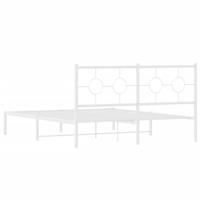 Bedframe met hoofdbord metaal wit 150x200 cm - thumbnail