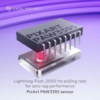 Dark Project Nexus (zwart) - Draadloze 2,4 GHz, Bluetooth & USB-C bedrade gamingmuis, lichtgewicht, aanpasbaar, PixArt PAW3395-sensor, 26000 DPI, 2000 Hz peilsnelheid, 300 mAh-batterij voor 40 uur - thumbnail