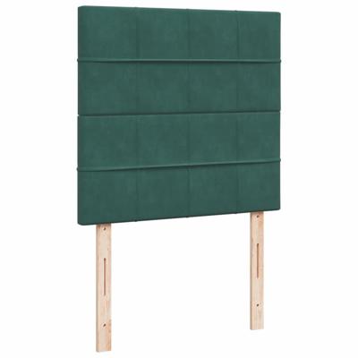Boxspring met matras fluweel donkergroen 160x200 cm - thumbnail