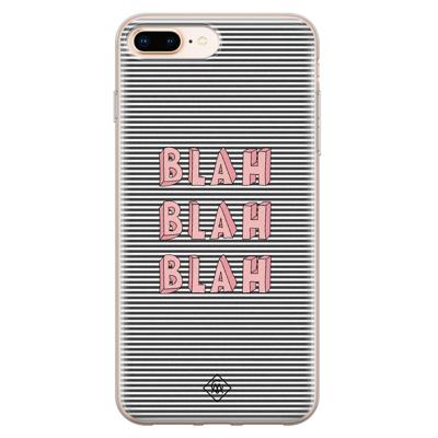 iPhone 8 Plus/7 Plus siliconen telefoonhoesje - Blah blah blah