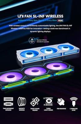 Lian Li UNI FAN SL-INF PC-ventilator Zwart (b x h x d) 120 x 28 x 122 mm Lian Li UNI FAN SL-INF PC-ventilator Zwart (b x h x d) 120 x 28 x 122 mm