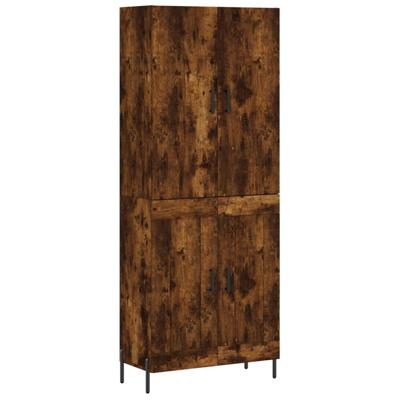 Hoge kast 69,5x34x180 cm bewerkt hout gerookt eikenkleurig
