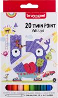 Bruynzeel Kids viltstiften Twin Point, set van 20 stuks in geassorteerde kleuren - thumbnail