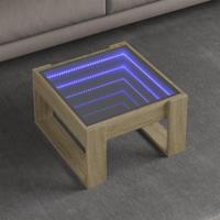 Salontafel met Infinity LED 50x53x30 cm sonoma eikenkleurig - thumbnail