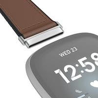 Hama Polsband Voor Fitbit Versa 3/Sense Horlogebandje Van Leer En Silic. Bruin - thumbnail