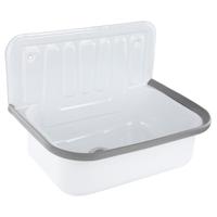 Uitstortgootsteen Differnz 50x33 cm met Afvoerstop Wit Differnz - thumbnail