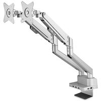 SpeaKa Professional SP-MM-800 2-voudig Monitor-tafelbeugel 43,2 cm (17) - 81,3 cm (32) Geïntegreerd dockingstation, Gasdruktechniek, Kantelbaar, Zwenkbaar - thumbnail