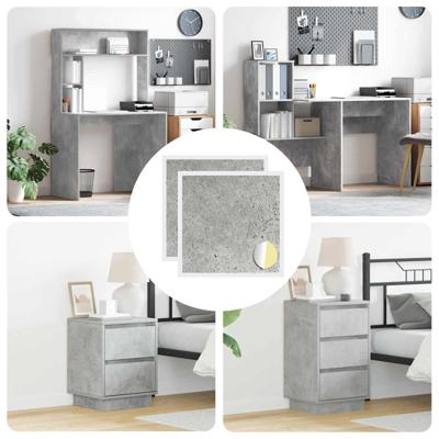 Zelfklevende Schroefhoes 2 pcs Beton Grijs 20 x 0,5 mm