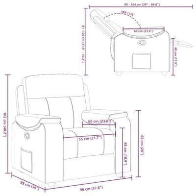 Fauteuil verstelbaar stof donkergrijs Fauteuil verstelbaar stof donkergrijs