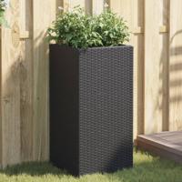 VidaXL Plantenbak 40x40x80 cm poly rattan zwart - thumbnail