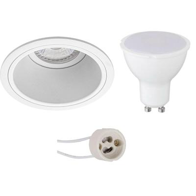 LED Inbouwspot Set GU10 - Rond Mat Wit - 8W Warm Wit 3000K - Ø90mm