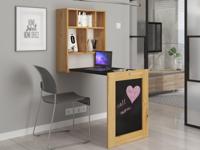 Converteerbare bureau TITOU artisan eik/zwart - thumbnail