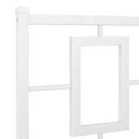 Bedframe met hoofdbord metaal wit 120x190 cm - thumbnail