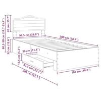 Bedframe met hoofdeinde Gerookt eiken 100 x 200 cm Bewerkt hout - thumbnail