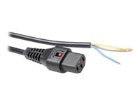 ACT AK5084 Netsnoer C13 IEC Lock | Open Einde | Zwart | 4 meter - thumbnail
