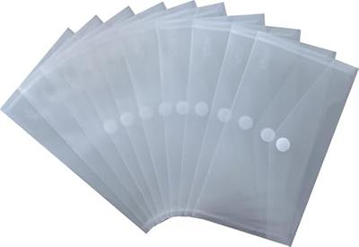 Documentenmap, met velcro sluiting, ft DL 225 x 125 mm, transparant, pak van 10 stuks