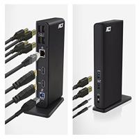 ACT Connectivity USB-C of USB-A Dual Monitor Docking Station dockingstation - thumbnail