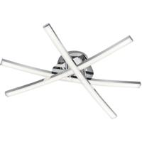 LED Plafondlamp 15W Warm Wit 3000K - Rechthoekig Chroom Design - thumbnail