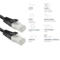 ACT FB8151 LSZH U/FTP CAT8 Datacenter Slimline Patchkabel Snagless | RJ45-connectoren | Zwart | 1,5 meter - thumbnail