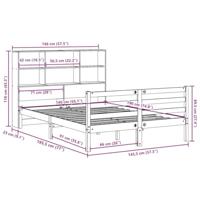 Bed met boekenkast zonder matras grenenhout wit 140x190 cm - thumbnail