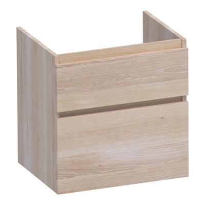 Brauer Delight - Onderkast - 60 cm - met 2 Softclose Lades Greeploos en 1 Sifon Uitsparing - Lamellen Eiken Wit