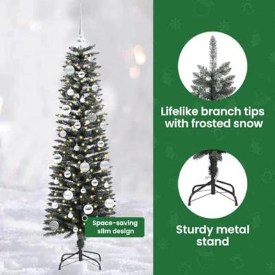 VidaXL Kunstkerstboom met 150 led groen 150 cm pvc en plastic en staal