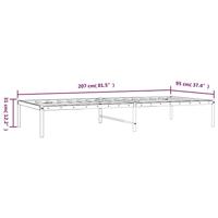 Bedframe metaal zwart 90x200 cm - thumbnail