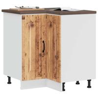 Hoekkeukenonderkast Kalmar bewerkt hout oud houtkleurig - thumbnail