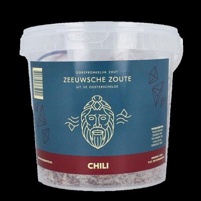 Zeeuwsche Zoute Zout met chili in emmer 1 Kilogram Zeeuwsche Zoute Zout met chili in emmer 1 Kilogram