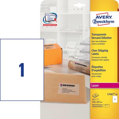 Etiket avery l7567-25 210x297mm tr 25st | 5 stuks