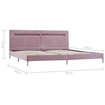 VidaXL Bedframe met led stof roze 180x200 cm