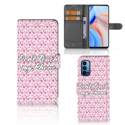 OPPO Reno 4 Pro 5G Portemonnee Hoesje Flowers Pink DTMP OPPO Reno 4 Pro 5G Portemonnee Hoesje Flowers Pink DTMP