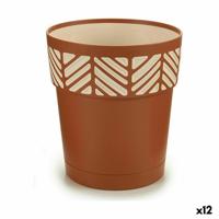 Zelfwaterende bloempot Stefanplast Orfeo Terra cotta Plastic 15 x 15 x 15 cm (12 Stuks) - thumbnail