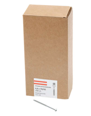 Hoenderdaal Spaanplaatschroef Vz Pk Torx TX20 4.0X70/42 | 200 stuks - 0206.01.26201 Hoenderdaal Spaanplaatschroef Vz Pk Torx TX20 4.0X70/42 | 200 stuks - 0206.01.26201