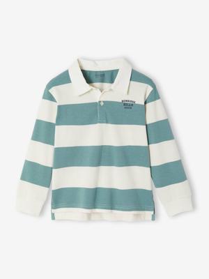 Gestreepte polo voor jongens blauwgroen