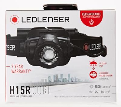 Ledlenser H15R Core Hoofdlamp LED werkt op een accu 1000 lm 80 h