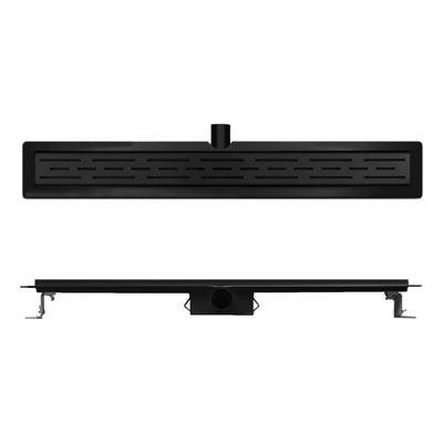 Douchegoot Wiesbaden 70 cm | Met flens en rooster | Mat zwart