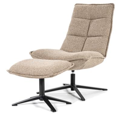 Eleonora Fauteuil Marcus met voetenbank - Beige Baquer