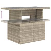6-delige Loungeset met kussens poly rattan lichtgrijs - thumbnail